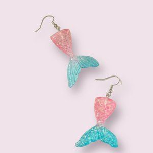 ⭐️❤️FREE Mermaid Glitter Sea Shimmer Ocean Woman Tail Girly Chic Trendy Earrings